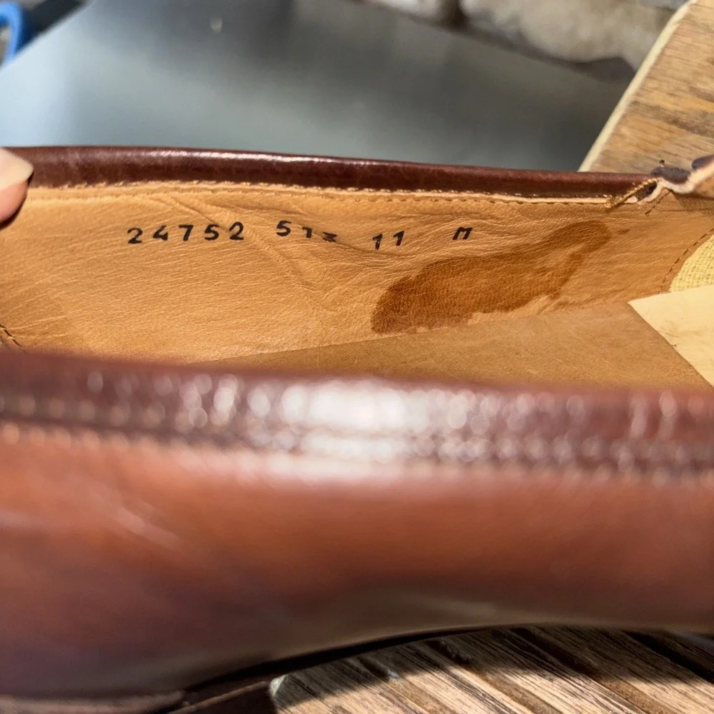 Bostonian Mens Vero Italian Florentine Saddle Brown Slip On 11 M 24752-513 EUC